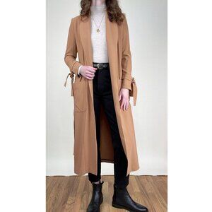 Anthropologie Amanda Uprichard Long Duster Trench Peacoat Old Money Quiet Luxury